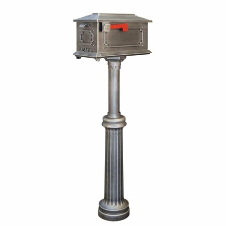 SPECIAL LITE Kingston Curbside with Bradford Surface Mount Mailbox Post, Swedish Silver SCK-1017_SPK-590-SW